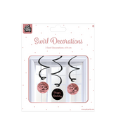 Hangdecoratie 25 Jaar Happy Birthday Roze Zwart 3st